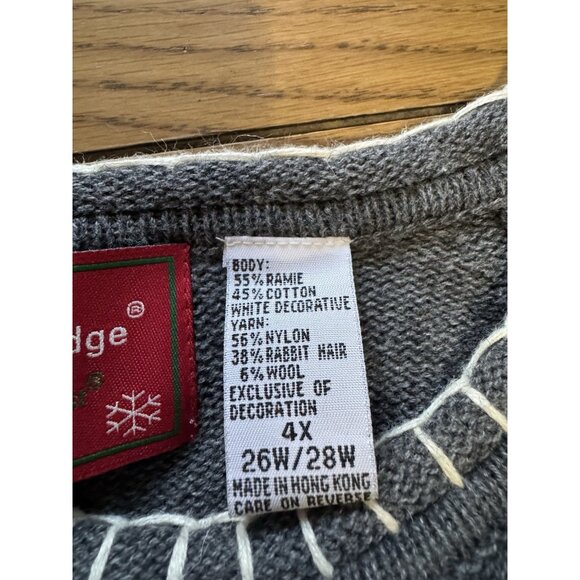 Holiday Lodge by North Crest Ugly Christmas Sweater Embroidery Women Size 4X - Picture 8 of 10